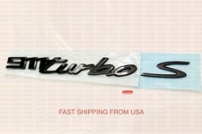 Porsche 992 911 Turbo S Gloss Black Rear Emblems