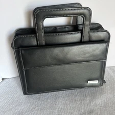Franklin Covey Day 1 One Black  Classic Planner 7 Ring Zip Handles Model #762124
