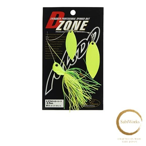 New Evergreen Spinnerbait D-Zone 3/4oz Double Willow Leaf #11 Super Chart - Image 1