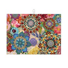 Boho Floral Dish Drying Mat for Kitchen Counter, 18 x Boho Floral 2 18" x 24"