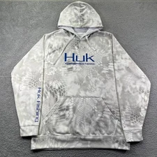 Huk Hoodie Mens Large Camo Kryptek Yeti Pullover Performance Fishing Sweatshirt