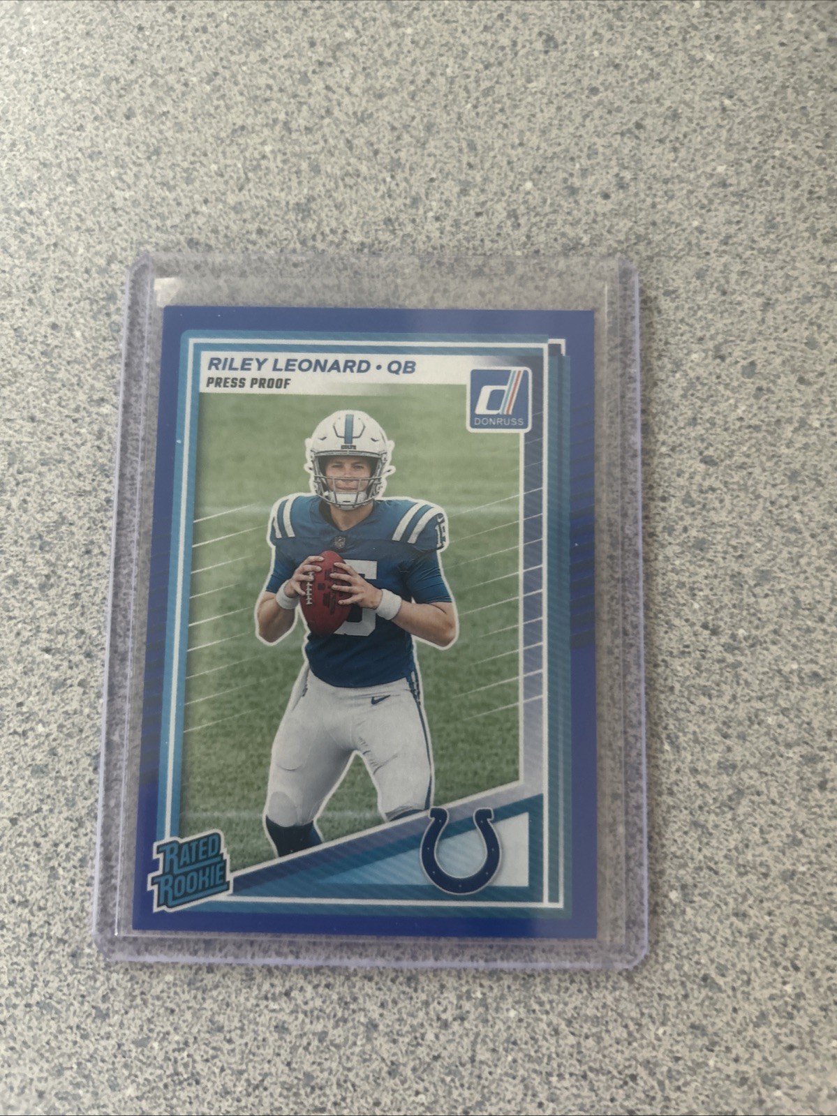 2025 Panini Donruss Rated Rookie Riley Leonard #341 Press Proof Blue (RC)