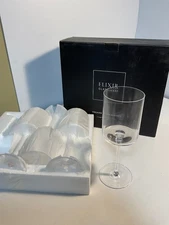 Elixir Glassware Square Wine Glass Stem Lead Free Crystal Contemporary