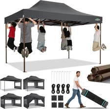 COBIZI 10'x15' Pop Up Canopy Heavy Duty Commercial Outdoor Tent with 4 Sidewall