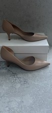 LK Bennet Hazel Kitten Heels Leather Beige Size 37 Rrp £195