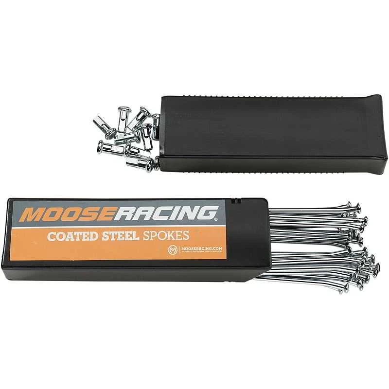 Moose Rear 19" Chrome Spoke Set Yamaha YZ85 YZ125 YZ250 YZ250F YZ400F YZ450F - Image 3 of 4