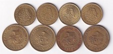 South Africa ½ & 1 Cent 8 coins 1961-1964 all different & listed #100
