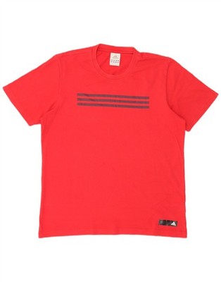 Adidas Mens Graphic T-Shirt Top Large Red Cotton AI20