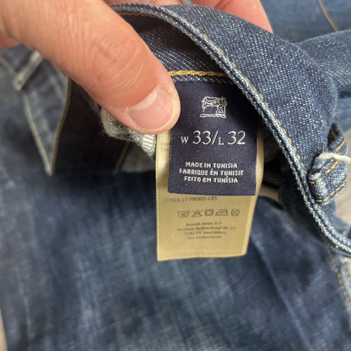 Scotch And Soda Dean Jeans Men’s Size W33 L32 Blue Tapered Distressed Jeans - Picture 9 of 16