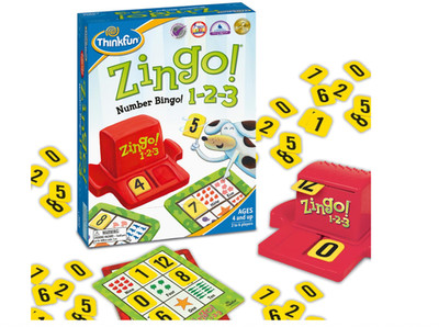 Think Fun Zingo 1-2-3 Number Bingo Game for Age 4 and Up - Award winner and Toy