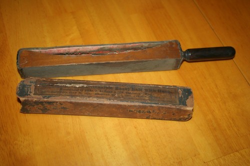 Antique Benj. F. Badger&Son Razor Sharpener Belt & Hone w/Cover-Mar 13, 1873 - Picture 2 of 10