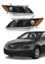 Headlight Assembly Pair 2007-2009 Toyota Camry Excl Hybrid/HID/LED/Japan No Bulb