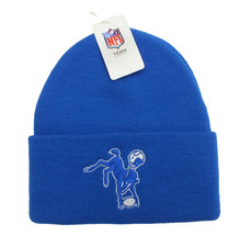 Indianapolis Colts Knit Beanie Hat Blue VTG Throwback Logo One Size Adult NWT