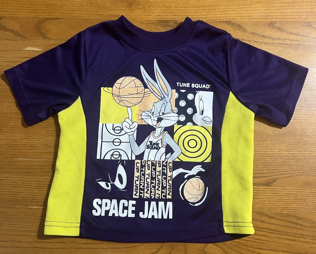 Space Jam Kids 2T Short Sleeve T-Shirt Bugs Bunny Tune Squad Y2K Retro Style