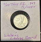 1/10 oz .999 Silver Round - Walking Liberty