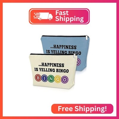 Sazuwu 2PCS Makeup Bag Lucky Bingo for Mom Birthday Gifts for Bingo Lover Retire