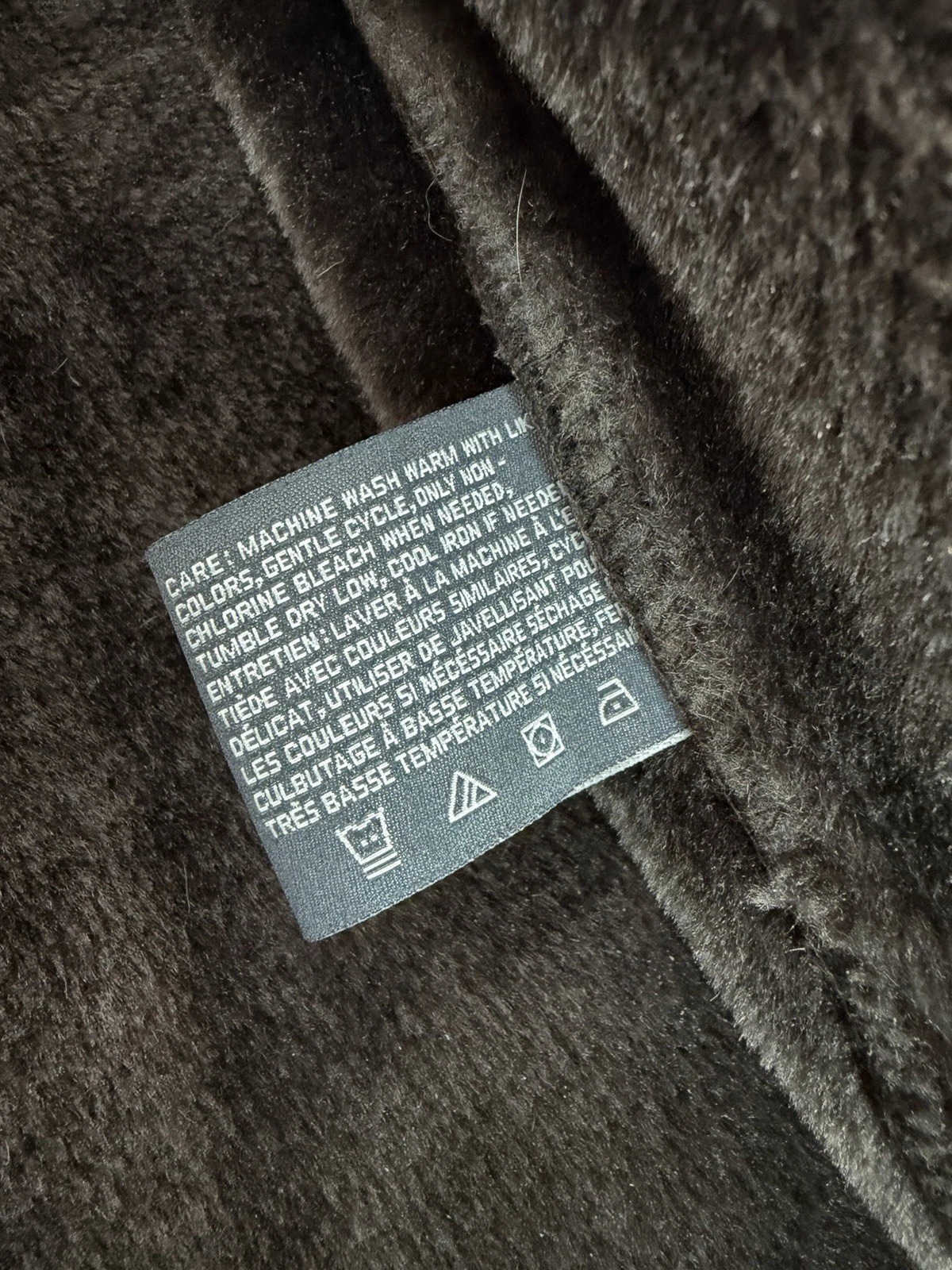 Perry Ellis Portfolio Men’s Brown Faux Suede Faux Fur Lined Zip Jacket L - product detail image 4