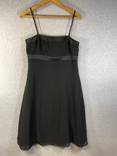 Ann Taylor Dress Womens Petite 0 P Pleated Bodice Spaghetti Strap Satin Trim