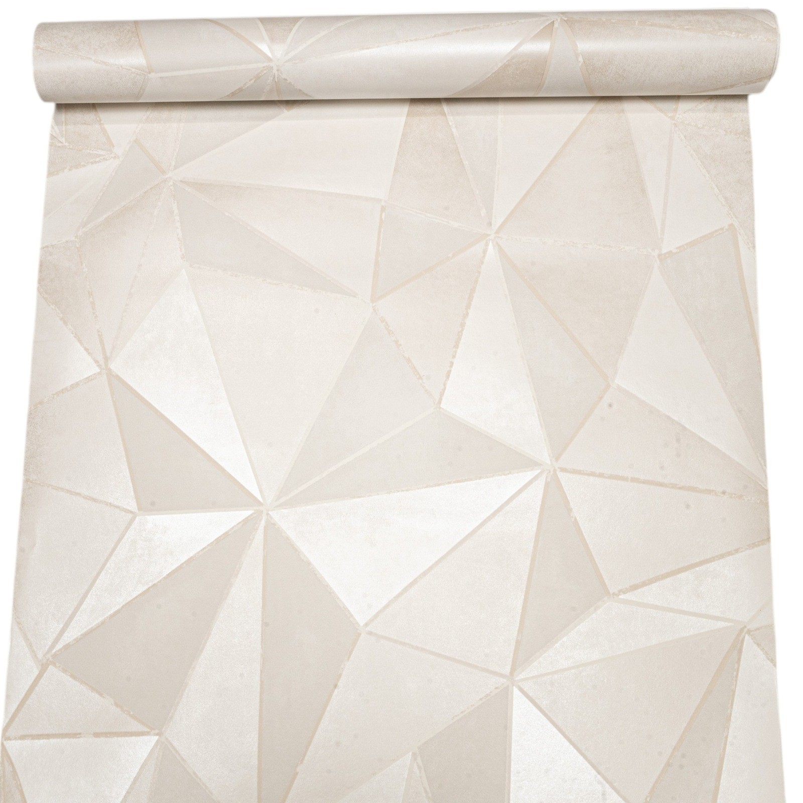 Off White Pearl Wallpaper Beige Shimmer Geometric Feature Paste The Wall Bedroom