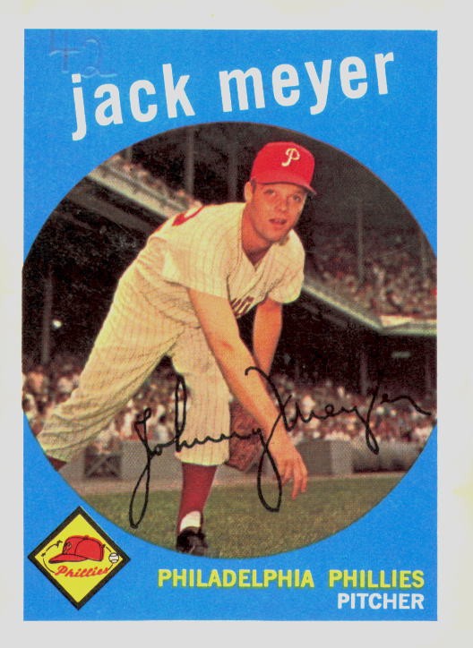 1959 Topps #269a Jack Meyer : White/lighter back