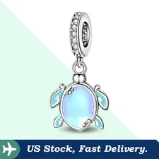KUNSIR 925 Sterling Silver Sea Turtle Pendant Charm For Women Bracelet DIY Gifts