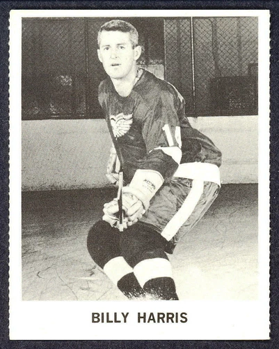 1965 COCA-COLA COKE BILLY HARRIS DETROIT RED WINGS HOCKEY CARD