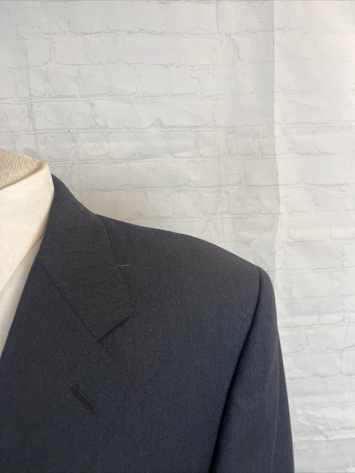 Canali Men's Dark Gray Black Striped Wool Suit 46R 38X28 $2,895 - Image 2 of 4