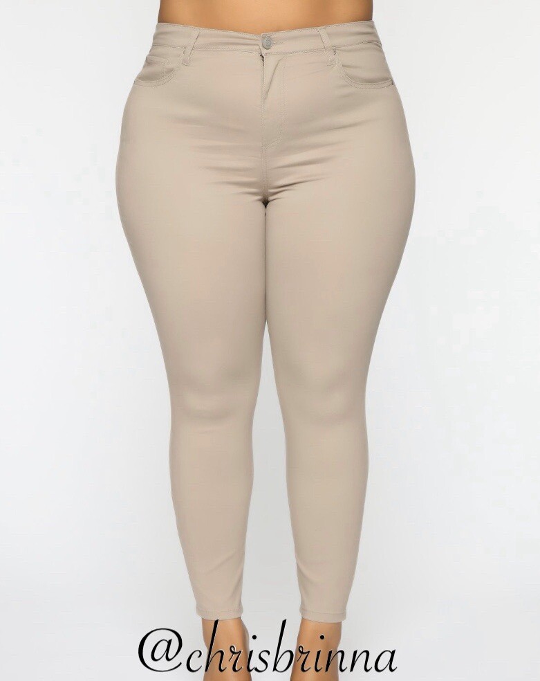 New Women's Fashion Monday Skinny Pants Tan Size 16 eBay