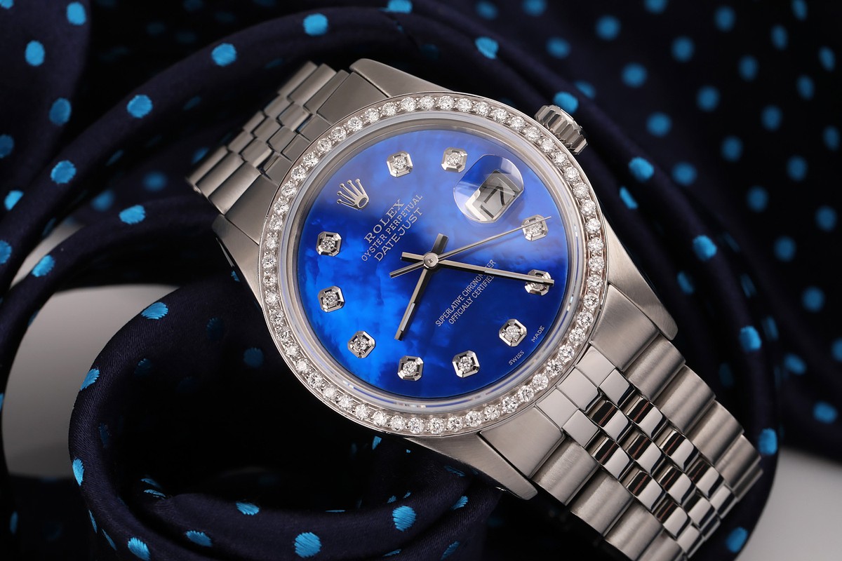 rolex datejust mother of pearl diamond bezel