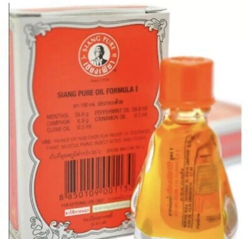 Siang Pure Oil Red Formula 1 Relieve Dizziness Massage Aches Body Insect 6X 3cc. - Picture 3 of 5