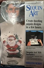 Sequin Art ~ Christmas Greetings Santa - Distlefink Designs 33208