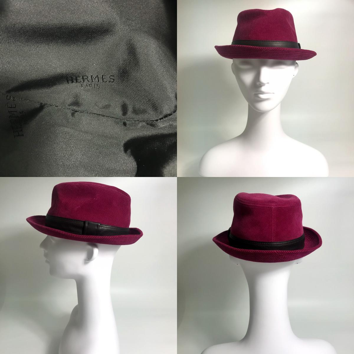 HERMES Fashion Accessories hat cotton / Leather Pink purple  display picture 2