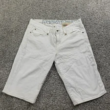Gap Shorts Womens 8 White Denim Bermuda Jean Jorts 1969 Low Rise Stretch Y2K 00s