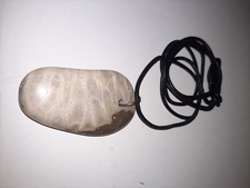 Michigan White Petoskey Stone Crinoid Soup Fossil Polished Pendant Necklace