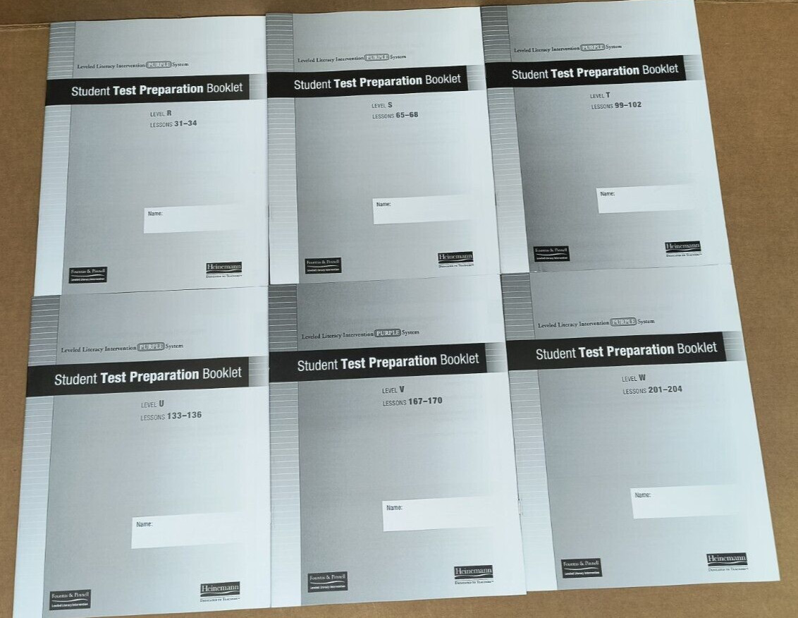 Fountas & Pinnell LLI Purple Student Test Preparation Guides Levels R-W Gr 5