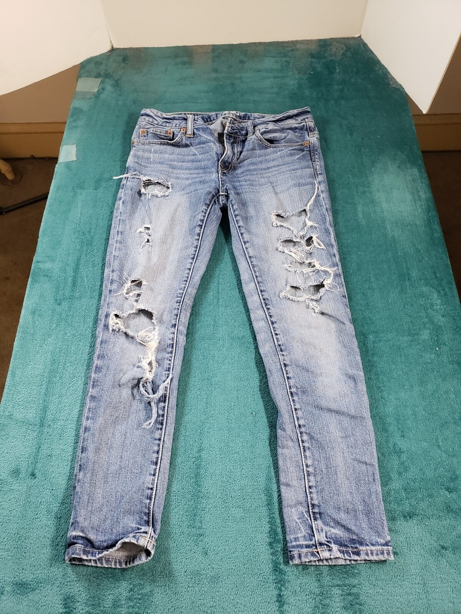 American Eagle Jeans Sz 0 Womens Blue Stretch Pants Ladies