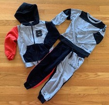 The BRAND Toddler Boys 3PC Tracksuit Set Hooded Jacket Sweat Pant Top Sz 2 92/98