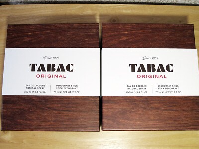 TABAC ORIGINAL,# 2 Geschenksets #, (2x 100 ml Eau de Cologne, 2x 75ml Deo Stick)