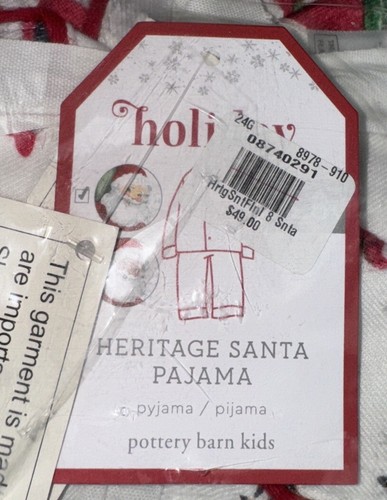 NWT POTTERY BARN KIDS Heritage Santa Christmas Pajama Set Red Size 8 $49.00 - Picture 2 of 3