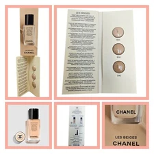 CHANEL Les Beiges Foundation Sample Card - 3 Shades - Natural Finish - 3x0.45ml