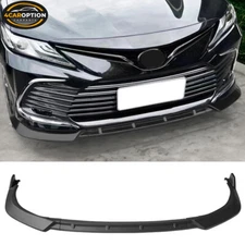Fits 21-24 Camry LE IKON Style 3PCS Front Bumper Lip Spoiler PP Matte Black