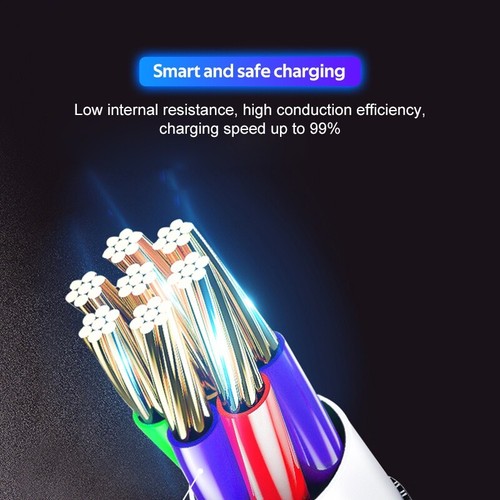 Flowing LED Light USB Fast Charging Cable Cord For Samsung Type C Charger Cord - Picture 7 of 21