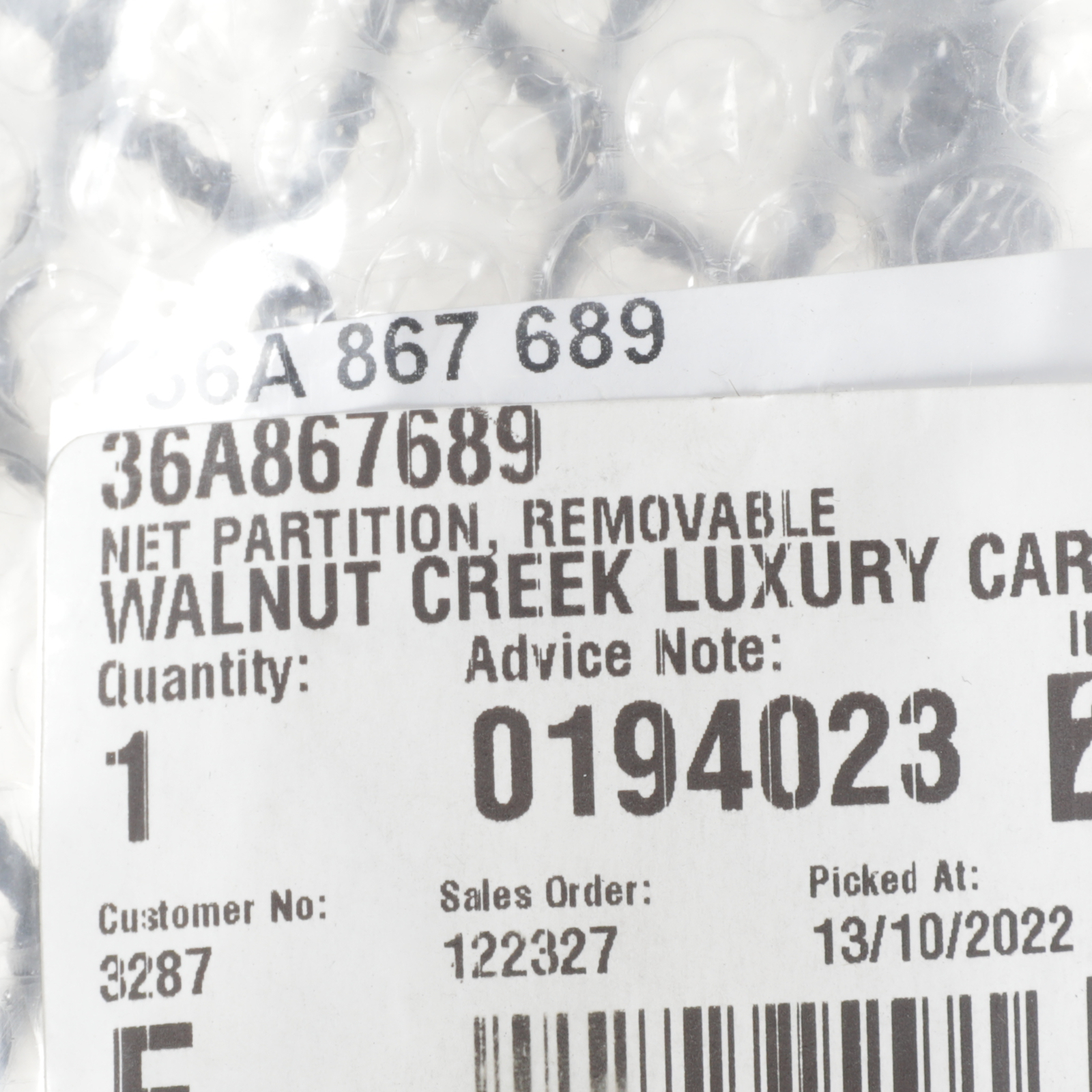 GENUINE BENTLEY Bentayga LH Removable Cargo Area Partition W/Nylon Net 36A867689