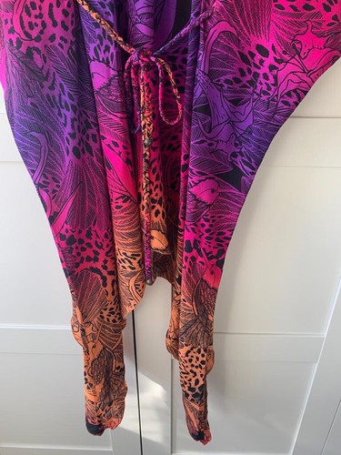 100% Silk Resort Wear Lazul Luxury Kaftan Dress Size 1 UK size 8 - 第 4/4 張圖片