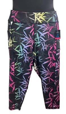 NWT Pro Player Plus Size 3X Active Power Legging Opaque Ankle Moisture Wick NEON