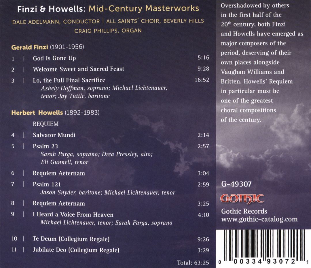 Dale Adelman directs All Saints Choir Beverly Hills performs Finzi Howell Craig Phillips