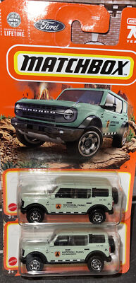 Lot Of 2 Matchbox Forest Ranger Ford Bronco National Parks New In Package 1:64