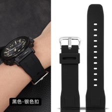 24mm For Casio PROTREK PRG-600YB-3/PRG-650/PRW-6600 Rubber Strap Watch Band