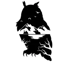 Owl Mountains Two Pack Indoor Removable Black Vinyl Decal Tumbler Laptop Tablet