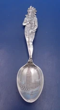 Antique sterling silver native american souvenir teaspoon by Shepard Mfg. Co.